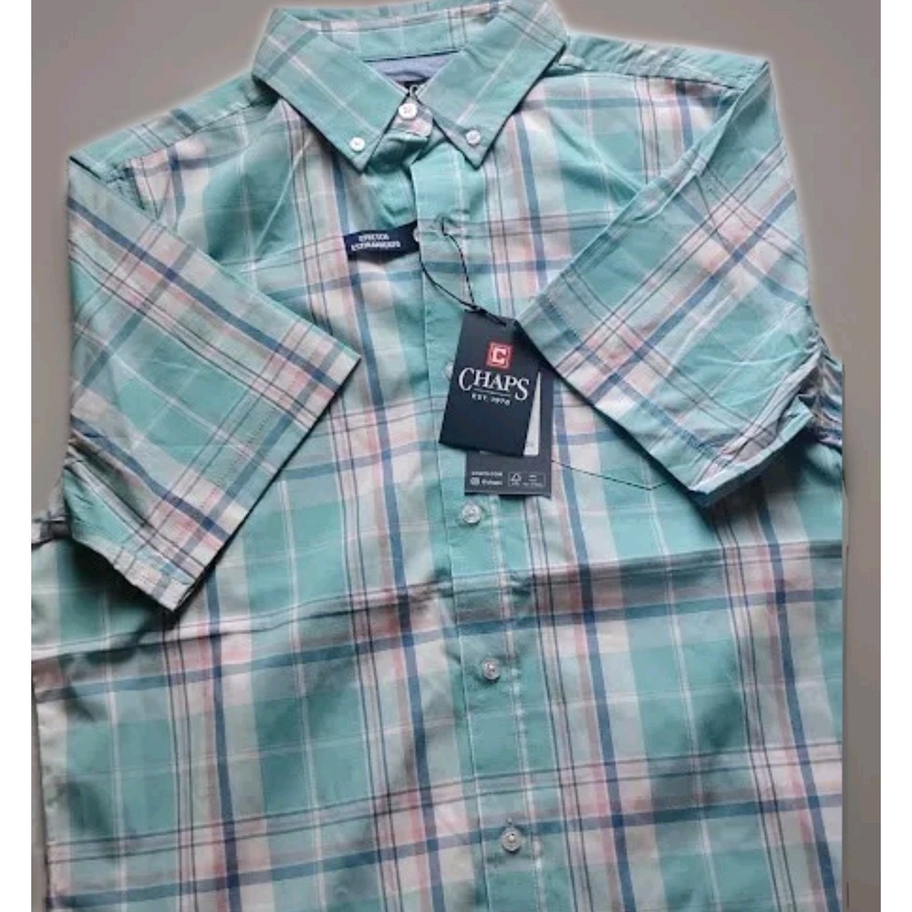 Chaps Ralph Lauren Plaid Island Waters Button Down Size Small - Picture 7 of 8
